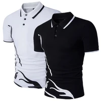 brand new men polo shirt short sleeve male casual cotton solid anti shrink tops mens print design slim fit polo shirt men