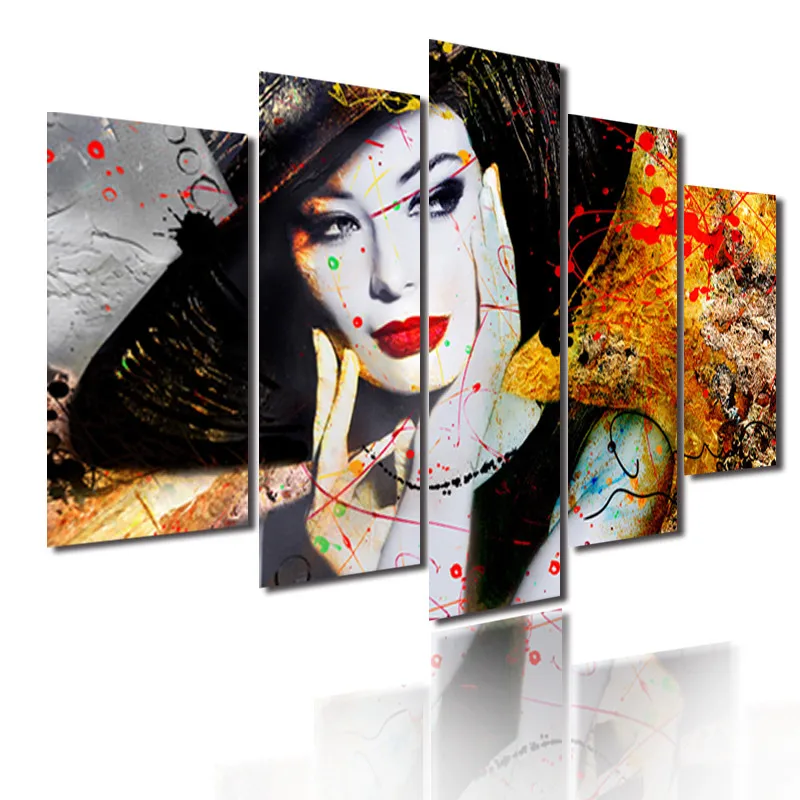 

Scandinavian Style Fashion Woman Wearing a Hat Canvas Painting Home Decoration Wall Poster Canvas Printing Modern Home Decor