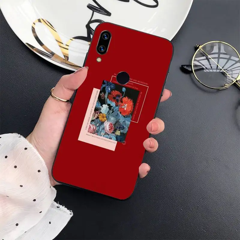 

aesthetics flower Phone Cases For Xiaomi Redmi Note 4 4x 5 6 7 8 pro S2 PLUS 6A PRO