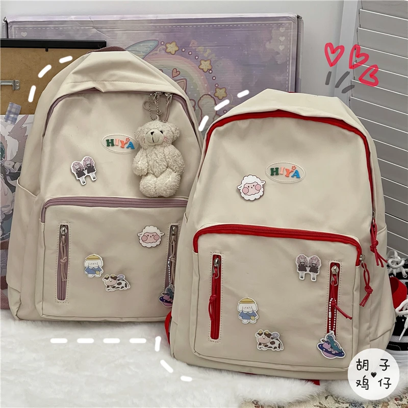 

YJ149 Japanese Harajuku Vintage Girl Backpack Hong Kong Style School Bag Large Capacity Backpack