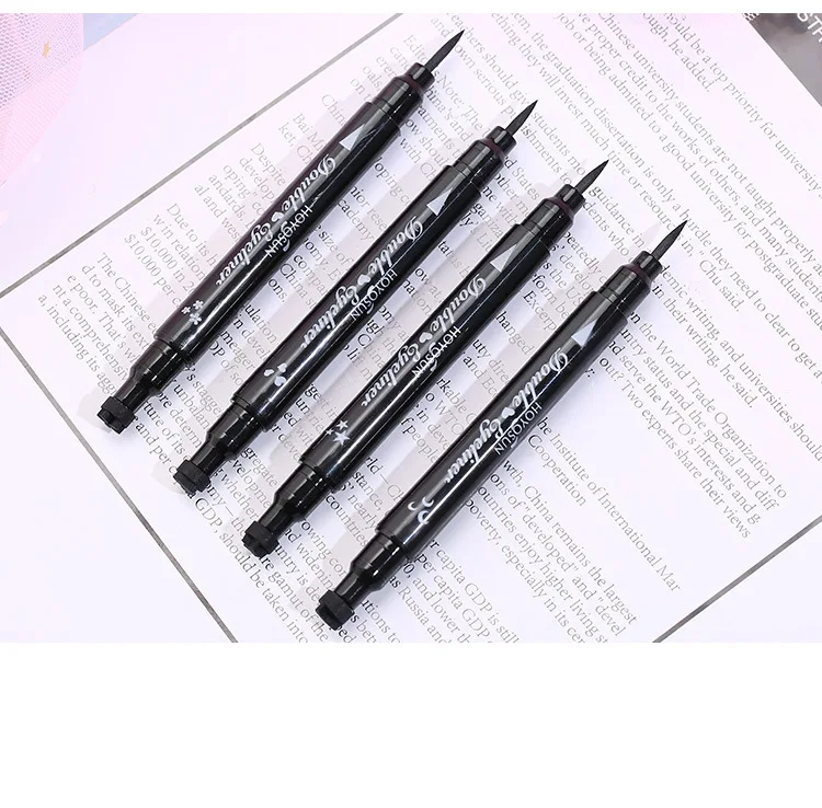 

Black Eyeliner Pen Moon Star Heart Flower Eyeliner Stamp Liquid Waterproof Double Head Eyeliner Pencil TSLM2