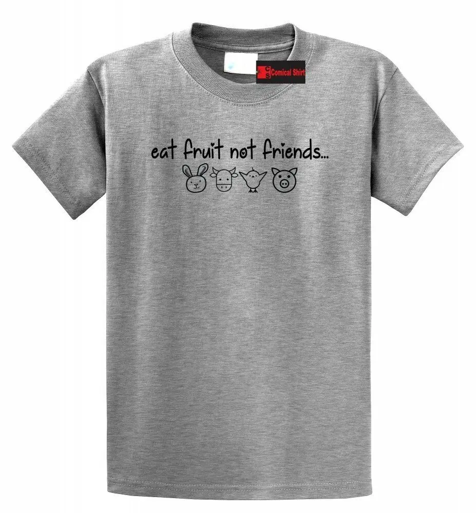 

Eat Fruit Not Friends T Shirt Animal Lover Vegan Vegetarian Gift Tee S-5XL