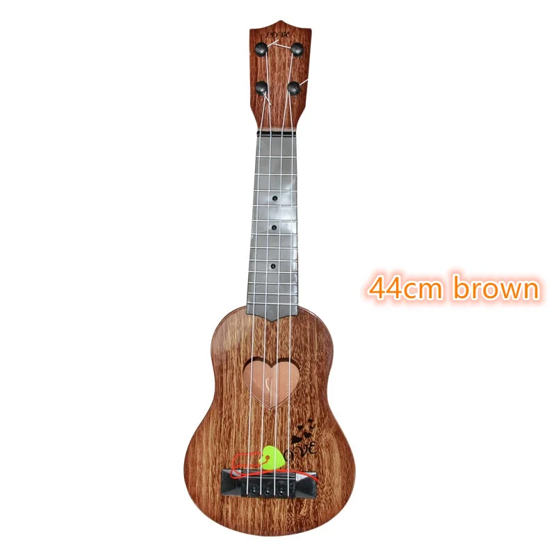 brown-44cm 39 см/44 см мини-укулеле игрушечная гитара Детские Классические игрушки Симпатичные Хлопушка образовательные игрушки развитие детей подарок на день рождения - Цвет: brown-44cm
