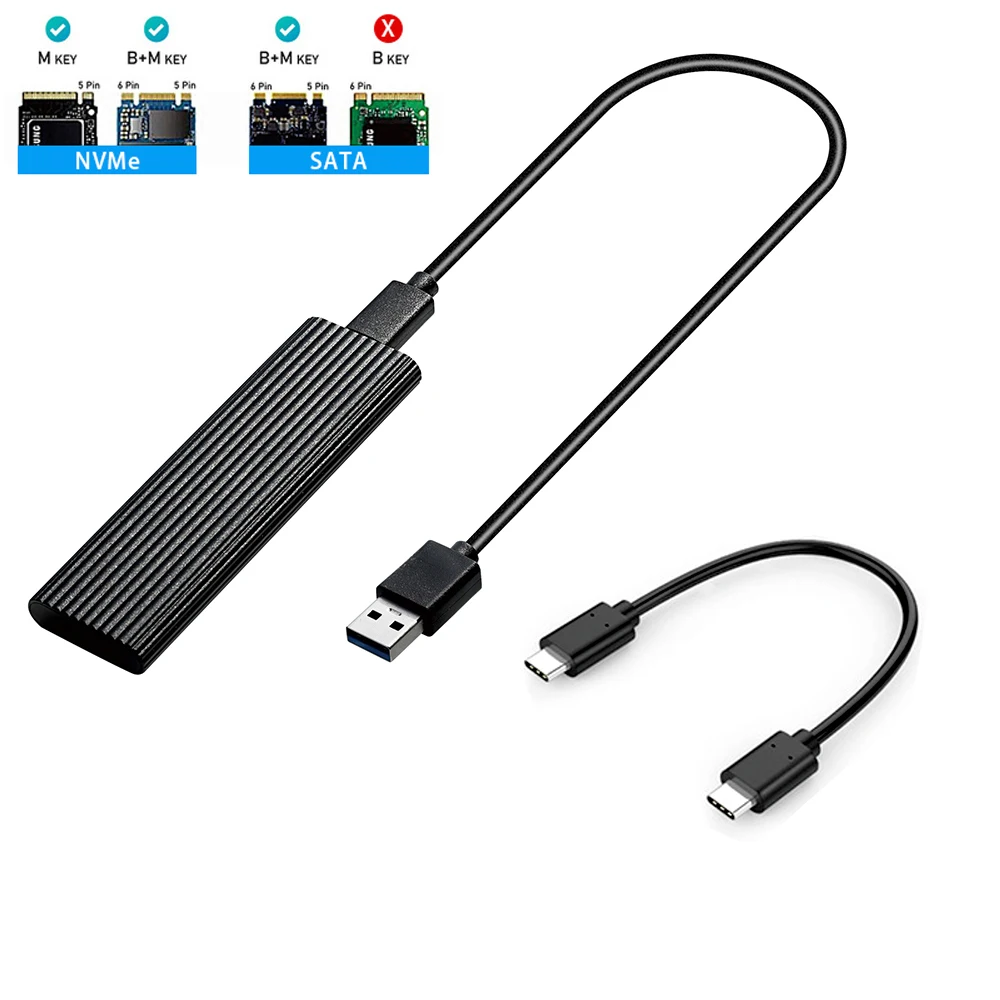 Корпус M2 SSD M.2 NVMe NGFF внешний корпус тип жесткого диска C 3 1 адаптер для ПК NVME SATA M/B Key