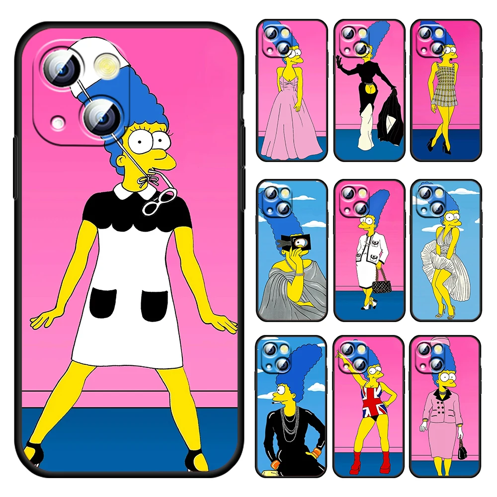 

The Simpsons Fashion Mom For Apple iPhone 13 12 11 Pro mini XS MAX XR X 7 8 6 5S Plus Silicone Soft Black Phone Case