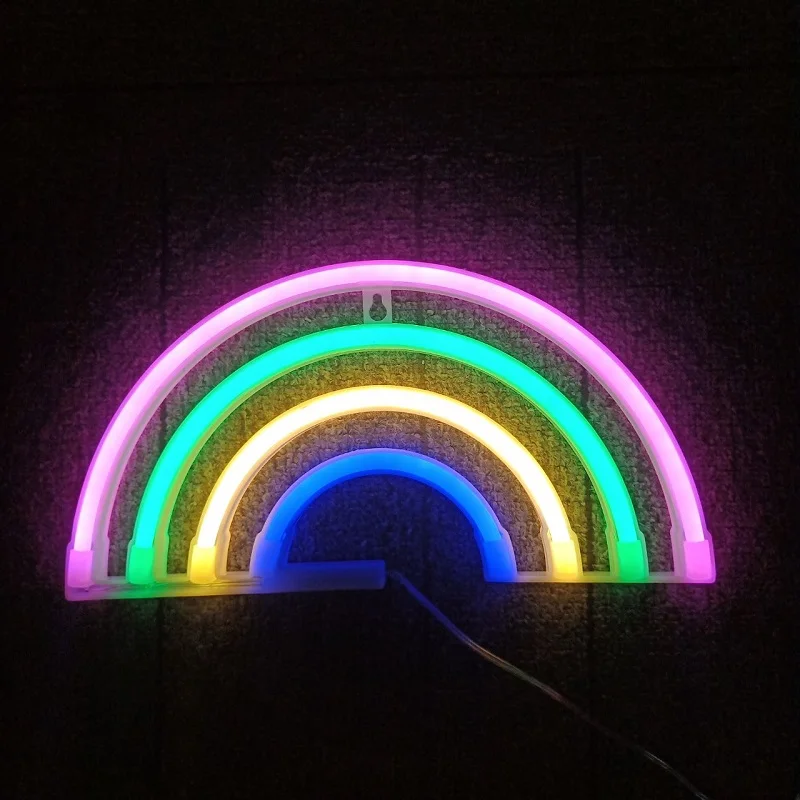 

Led Neon Light Colorful Rainbow Neon Sign for Room Home Decor Party Wedding Decoration Xmas Gift Neon Lamp Plastic Wall Lamp