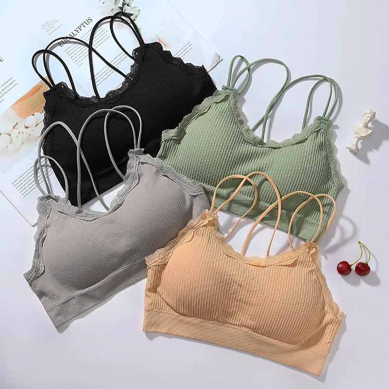 Бюстгальтер женский бесшовный красивый топ труба с перекрестными лямками без