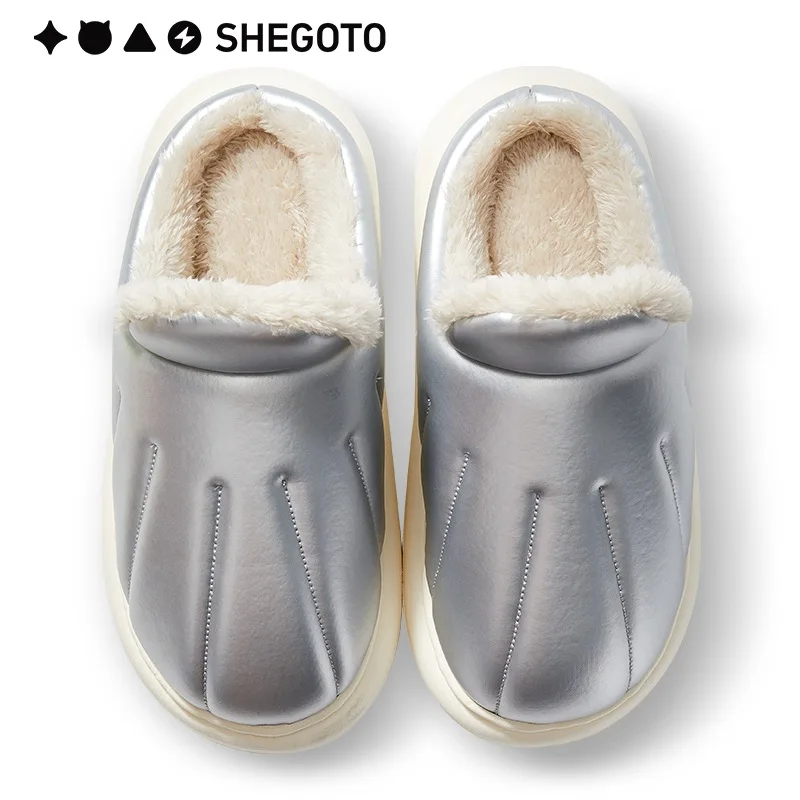 New Ladies Cotton Winter Slippers Women Furry Slippers  Thick Bottom Female Comfortable  Soft Warm Plush Indoor Fashion Shoe