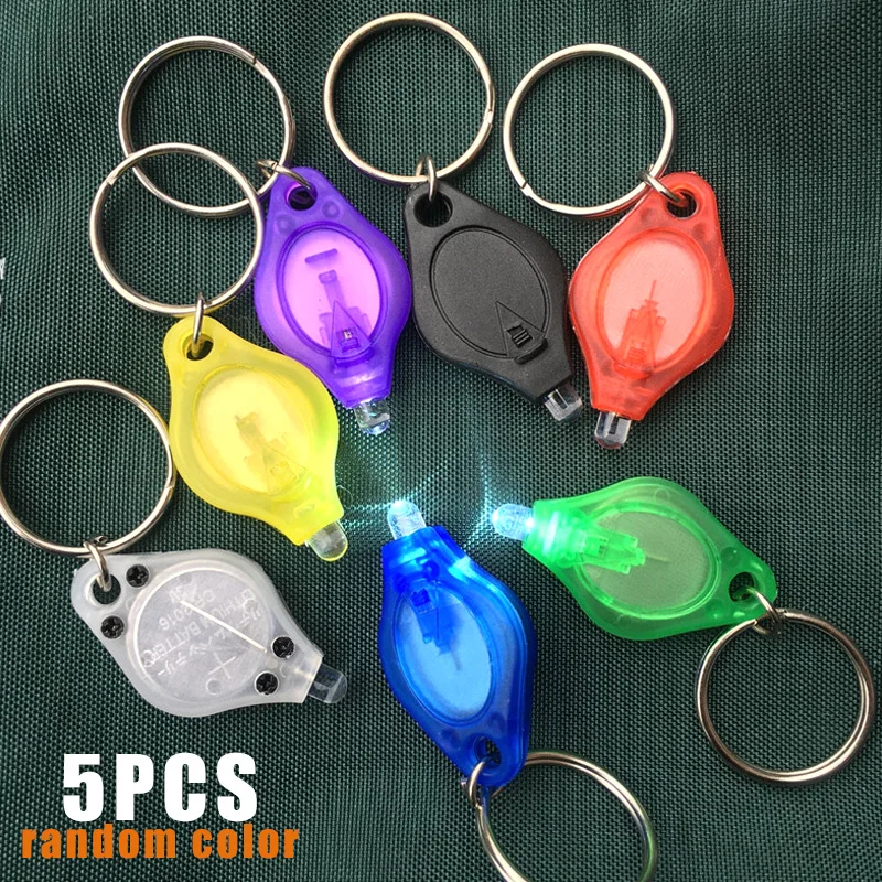 Мини светодиодный портативный светильник 5 шт. брелок вспышка фонарь случайный