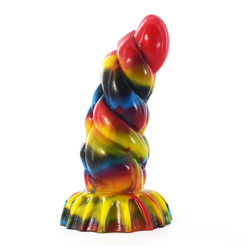 Анальная пробка FAAK силиконовая разноцветная волк фаллоимитатор интимные