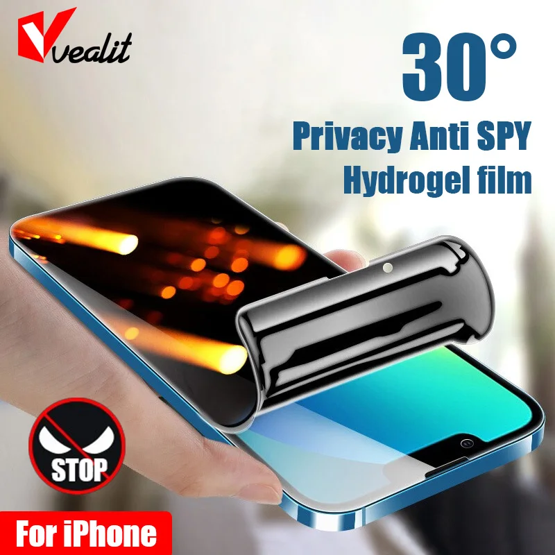 

Full Cover Privacy Screen Protector Hydrogel Film On The For Apple iPhone 14 13 12 Pro Max 12 Mini Anti Spy Soft Film Not Glass