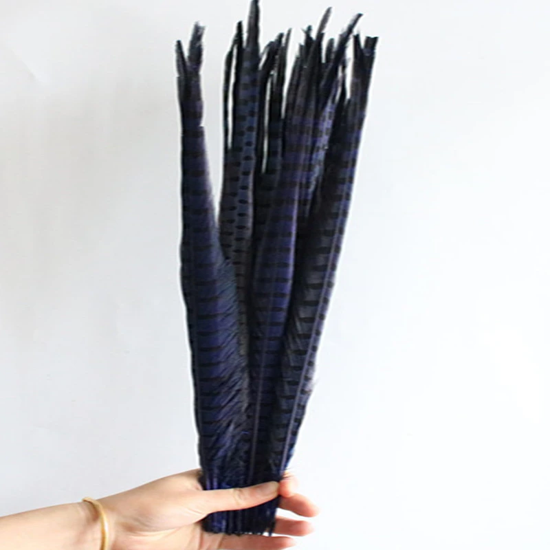 Royal blue 100 шт/партия натуральные перья фазана для рукоделия 40-45 см 16-18 дюймов Свадебные Украшения Алмазный фазан перо из хвоста фазана - Цвет: Royal blue