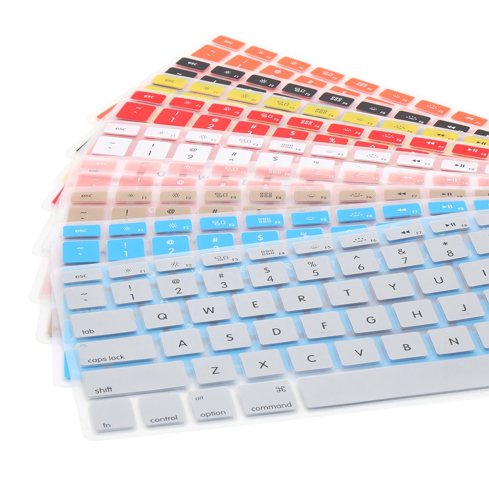 Silicone Sticker Film Keyboard Cover For Apple Macbook Pro Air 13" 15" 17" Soft Computer Accessories Laptop Protector Candy Colo |