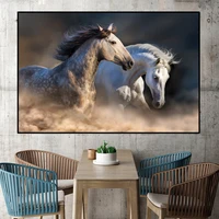 animals horses poster canvas painting art print picture two horses canvas painting wall pictures for living room home decor