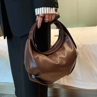 half moon shoulder handbags bag tote 2022 winter pu leather soft bags womens designer handbag luxury brand kawaii purse