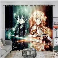 sword art online window drapes japan anime window curtains for kids kitchen curtains for bedroom living room window treatement
