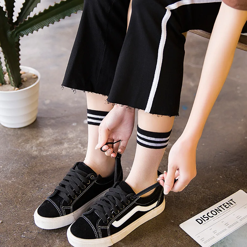 Женские прозрачные радужные короткие носки тонкие в стиле Харадзюку хипстерские