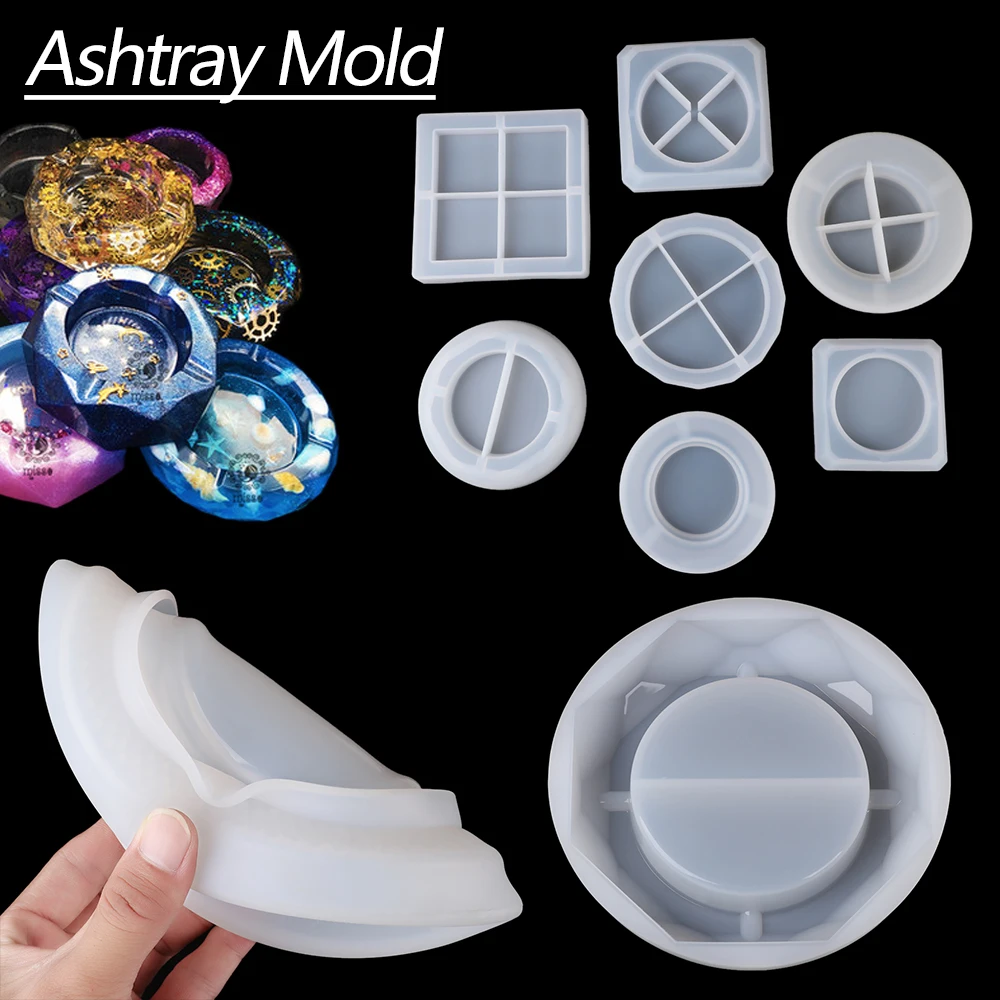 DIY ремесло зеркало квадратная/круглая форма для пепельницы цветок контейнер