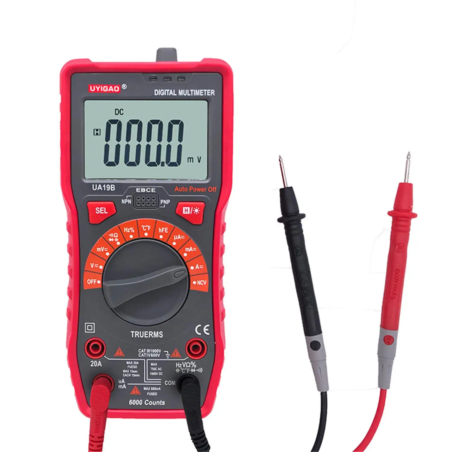 

UYIGAO UA19B/C handheld digital display high-precision multimeter multi-function portable electrician electric meter with buzzer
