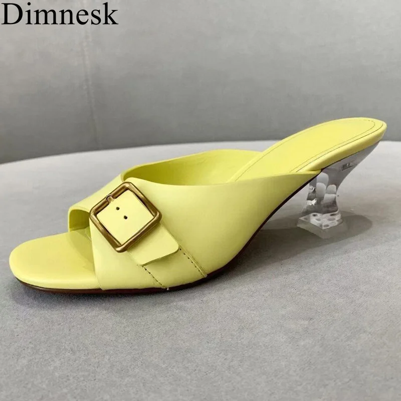 

Женские босоножки с открытым носком, сандалии на высоком каблуке со странными кристаллами и металлической пряжкой, модельные вечерние клас...