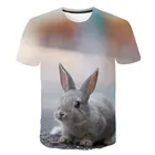 Футболка для девочек, с милым принтом кроликов, детская одежда, футболка с рисунком аниме, детская одежда, футболка для мальчиков