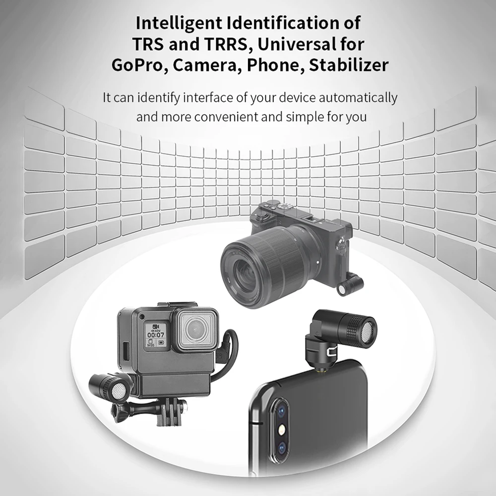 COMICA CVM-VS07 Mini Omnidirectional Microphone Mic 3.5mm TRRS Plug 90° for GoPro Action Camera DSLR Cellphone Stabilizer | Электроника