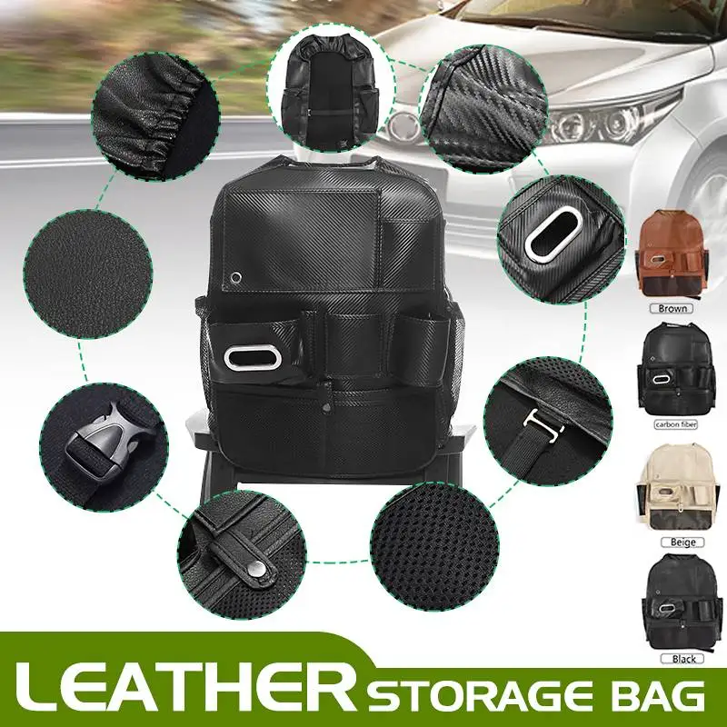 

Car Backseat Organizer Pu Leather with Touch Screen Tablet Holder 11 Storage Pockets Kick Mats Car Seat Back Protectors for Kids