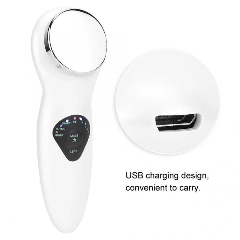 Ultrasonic Beauty Machine Vibration Pore Cleaner Microcurrents For Face Device Negative Ion Skin Care Tools Rejuvenation | Красота и