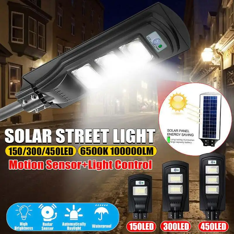 

600W/400W/200W Solar Street Light Outdoor Garden Solar Radar PIR Motion Sensor Wall Light Solar Powered Light +Remote Control