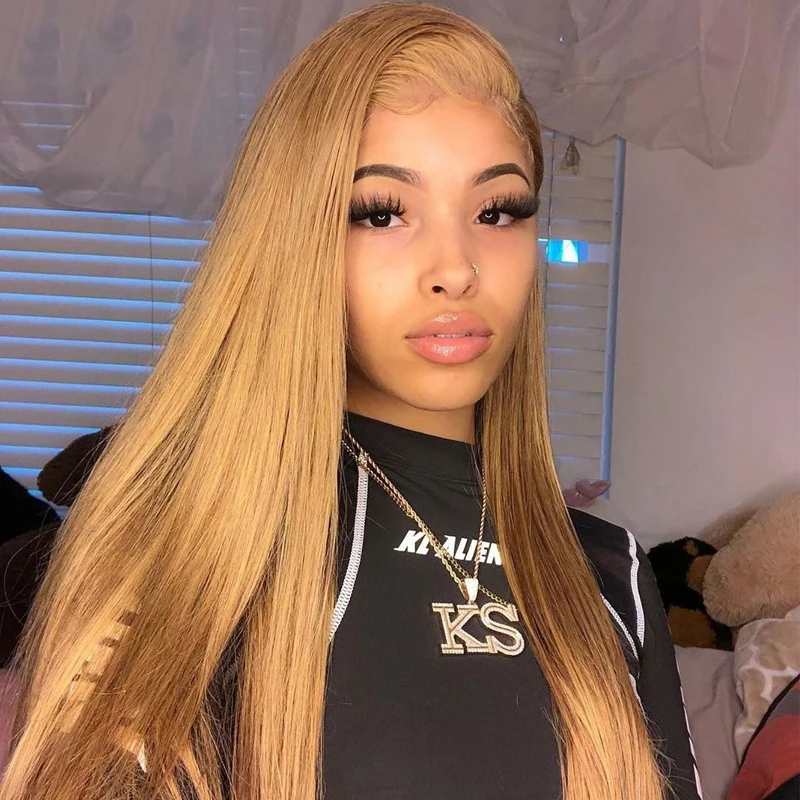 

MHAZEL Synthetic Lace Wigs for Black Women Long Straight Wigs Blonde/Yellow/Purpel Wig Middle Part Cosplay Wigs