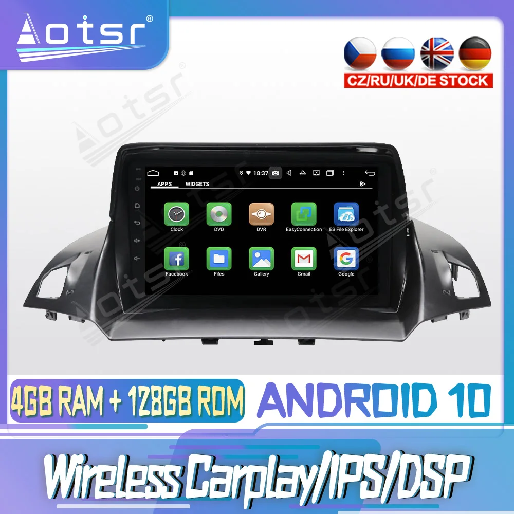 

Android10 PX6 128G для Ford Kuga 2013 2014 2018 автомобильный DVD GPS навигация Авто Радио стерео видео мультимедийный плеер головное устройство 2din