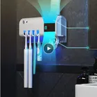 Держатель для зубных щеток на солнечной энергии с УФ светильник кой, двухслойный автоматический стерилизатор, настенный дозатор зубной пасты, аксессуары для ванной комнаты