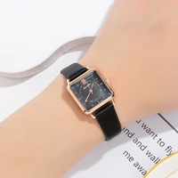 fashion small square watches for women casual simple lady elegant brand leather strap wristwatch female quartz watch