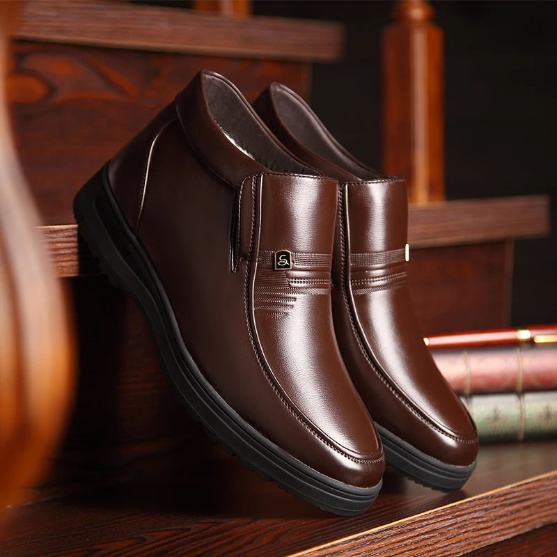 2019 г. Новые мужские зимние ботинки качественная кожаная обувь с микрофиброй