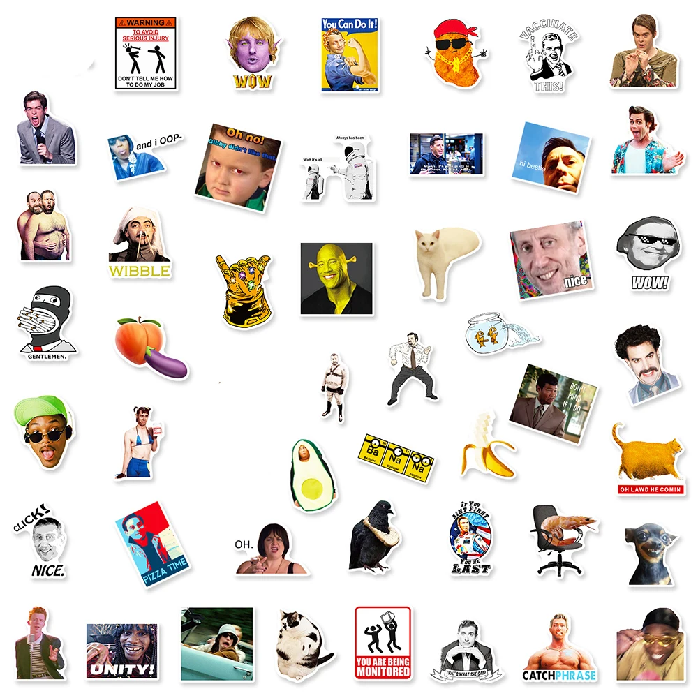 10/30/50 шт. смешанные забавные наклейки с эмоциями Мультяшные водонепроницаемые