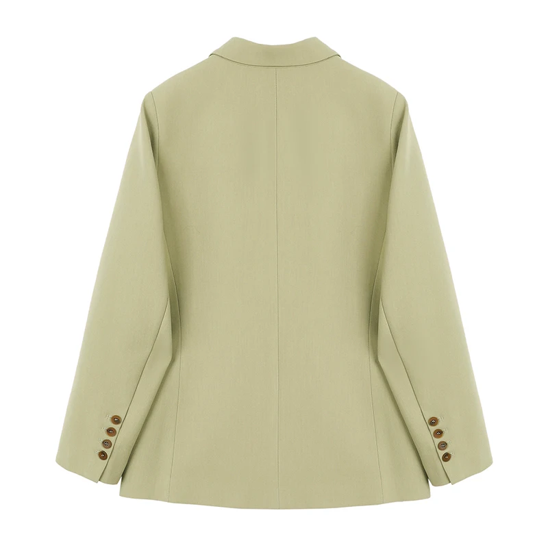 

Women Green Brief Split Big Size Blazer New Lapel Long Sleeve Loose Fit Jacket Fashion Tide Spring Autumn 2020 C185