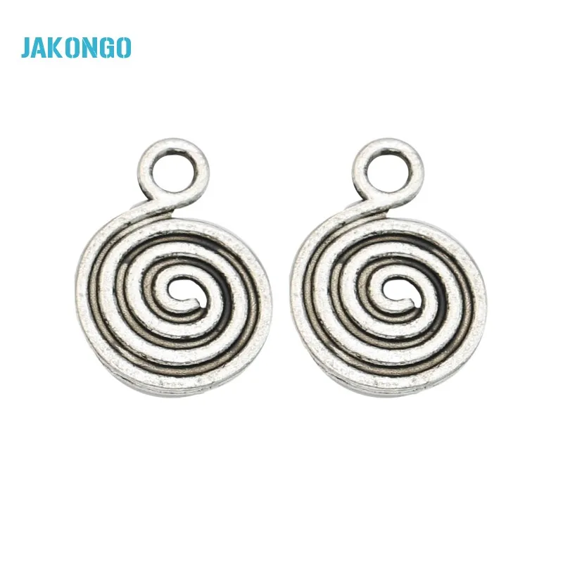 

40pcs Antique Silver Plated Swirl Charms Pendants for Jewelry Making DIY Jewelry Accessories Handmade Craft 13x18mm
