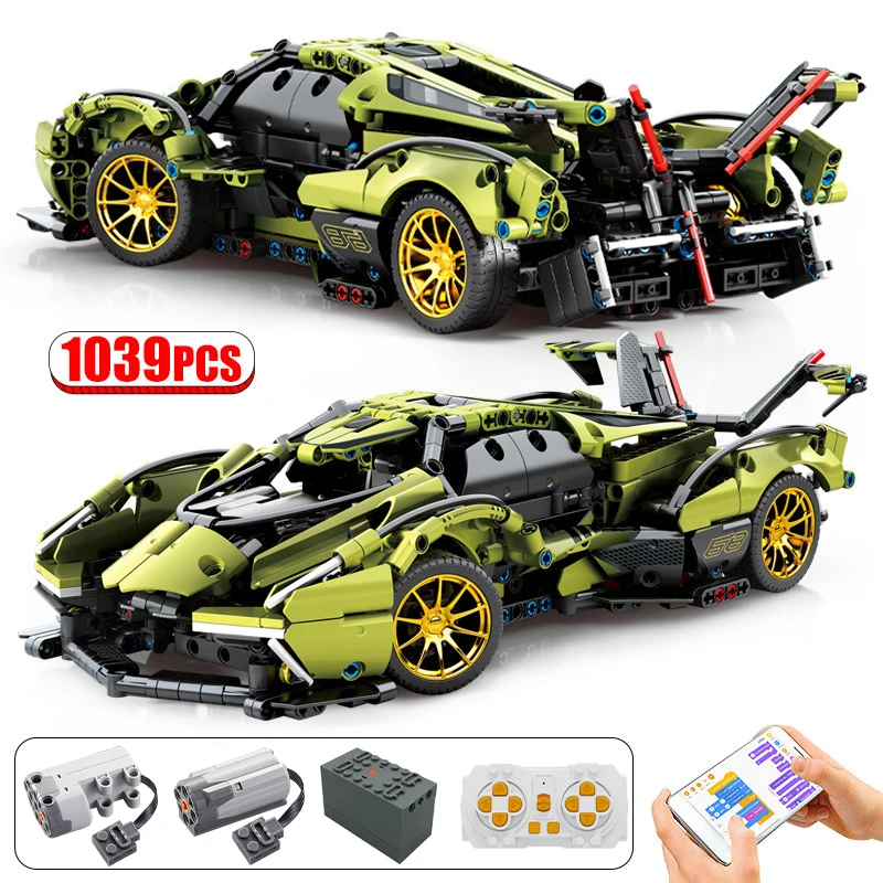 

1039 шт., Детский конструктор «гоночный автомобиль»