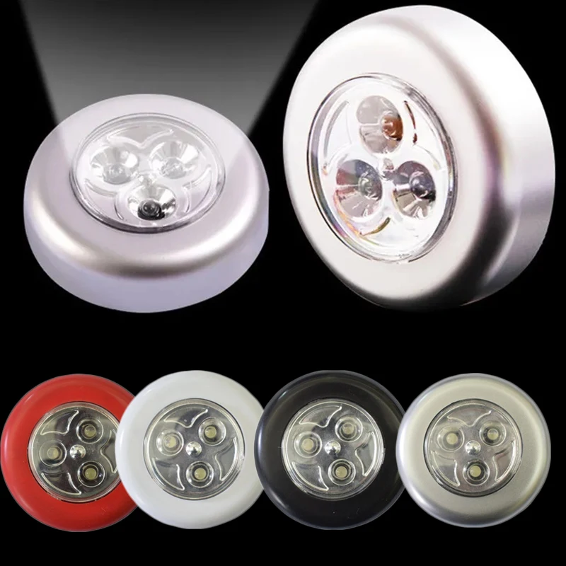 Светильник для шкафа 3 светодиода серебристый с батарейками AAA беспроводной