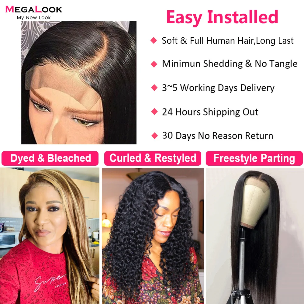 Парик Из прямых волос с косточками 30 дюймов прозрачные парики фронта шнурка из