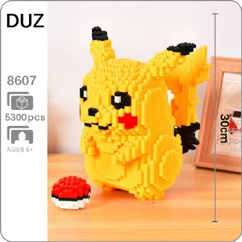 Pikachu Xizai животное Хаски Шнауцер корги собака персидская кошка панда жираф Свинья Пикачу Марио Йоши DIY Мини строительные блоки игрушка без коробки - Цвет: Pikachu