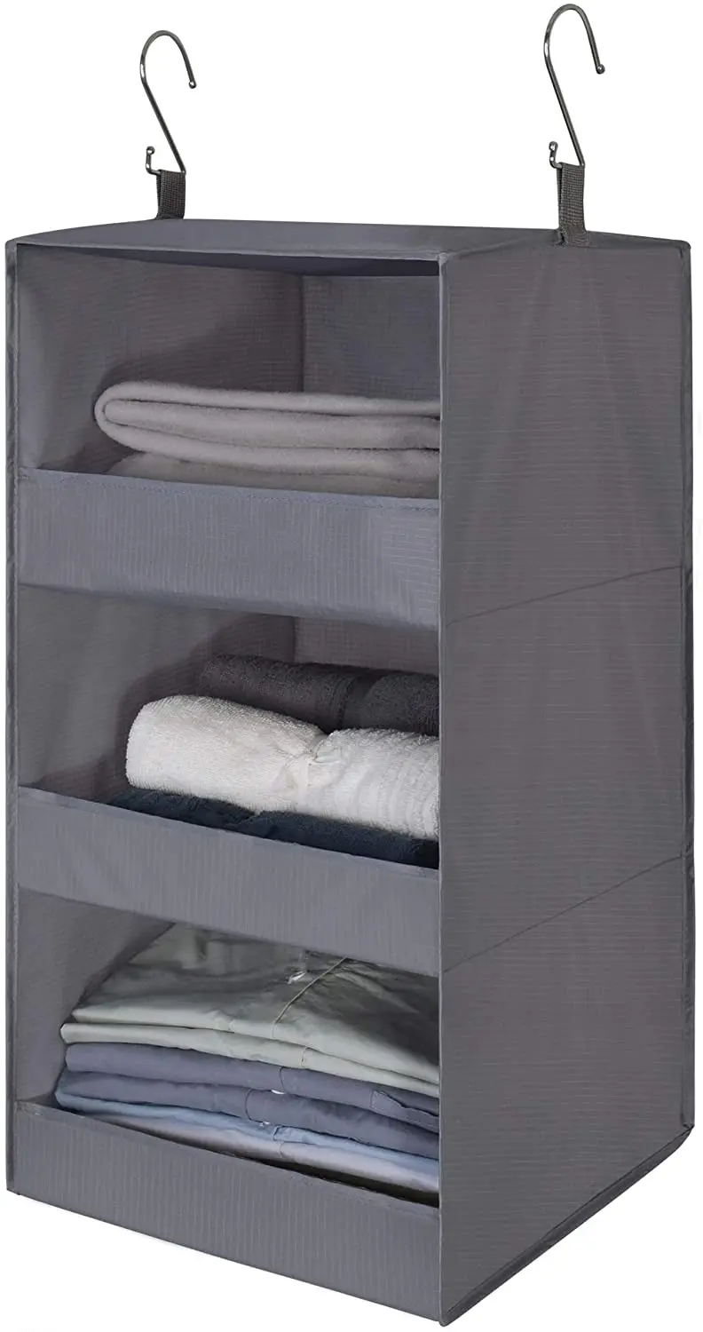

3-Shelf Hanging Closet Organizer,, Gray, 23.6" H X 12.2" W D, 1-Pack