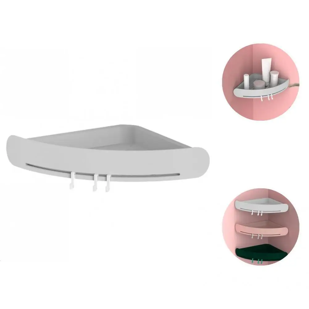 

Hollow-out Design Solid Color Corner Triangle Bathroom Organizer for Hotel