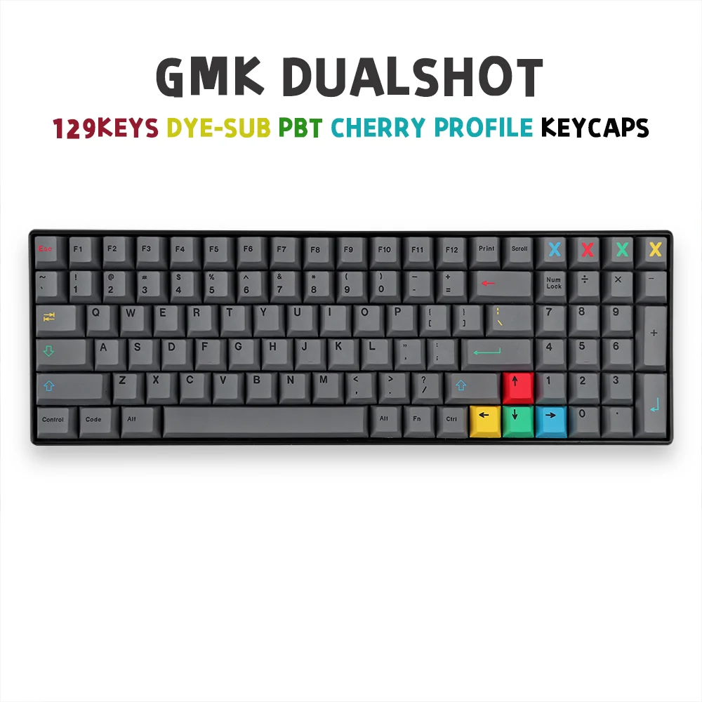 

Тематические колпачки для клавиш GMK Dualshot, колпачки для клавиш 129 клавиш PBT DYE-SUB Cherry Profile для механической игровой клавиатуры, колпачки для кла...