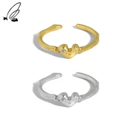 ssteel 925 sterling silver simple design heart zircon gold ring gifts for women trendy cute wedding 2021 trend fine jewelry