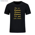 Мужская футболка с надписью I'm хорошо с математикой Повседневная мужская футболка Математика инженерно-футболки из хлопка; Одежда с овальным вырезом; Размера плюс, футболка, топы