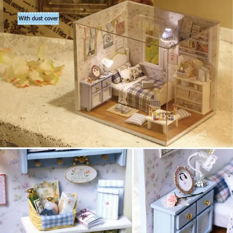 Миниатюрный Кукольный дом мебель Diy Миниатюрный 3D Деревянный миниатюрный кукольный домик игрушки для детей день рождения Рождественские подарки Каса 3 Модель