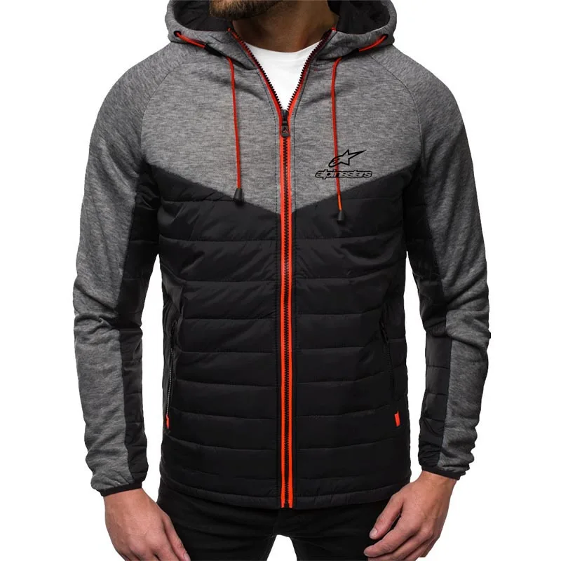 

Autumn Fashion Brand Alpinestars Hooded Men Jacket 2020 New Casual Zipper Threaded Cuff Patchwork Printed Plus Size Code Coat