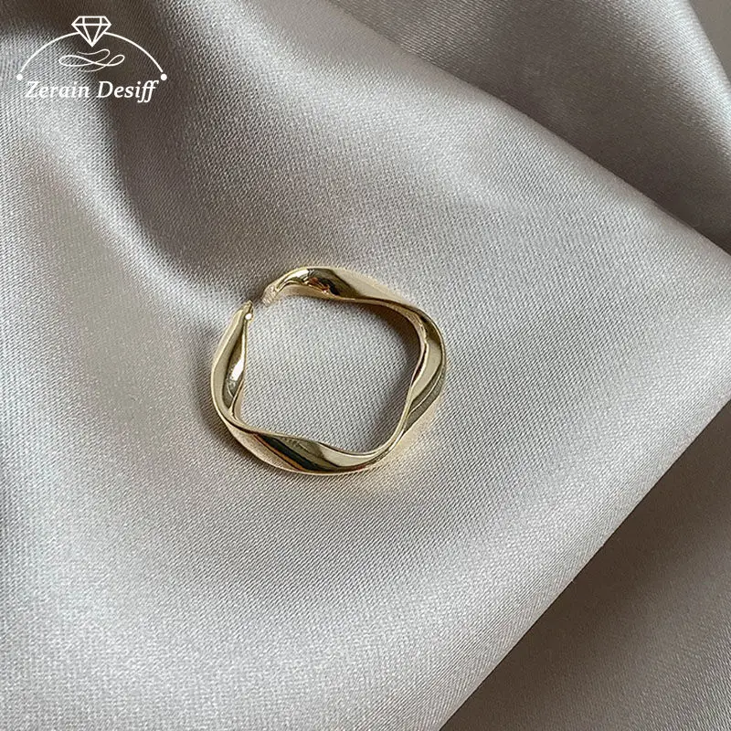 

Zerain Desiff Simple Fashion Twisted Index Finger Ring Female Fashion Personality Ins Open Ring Gold Ring