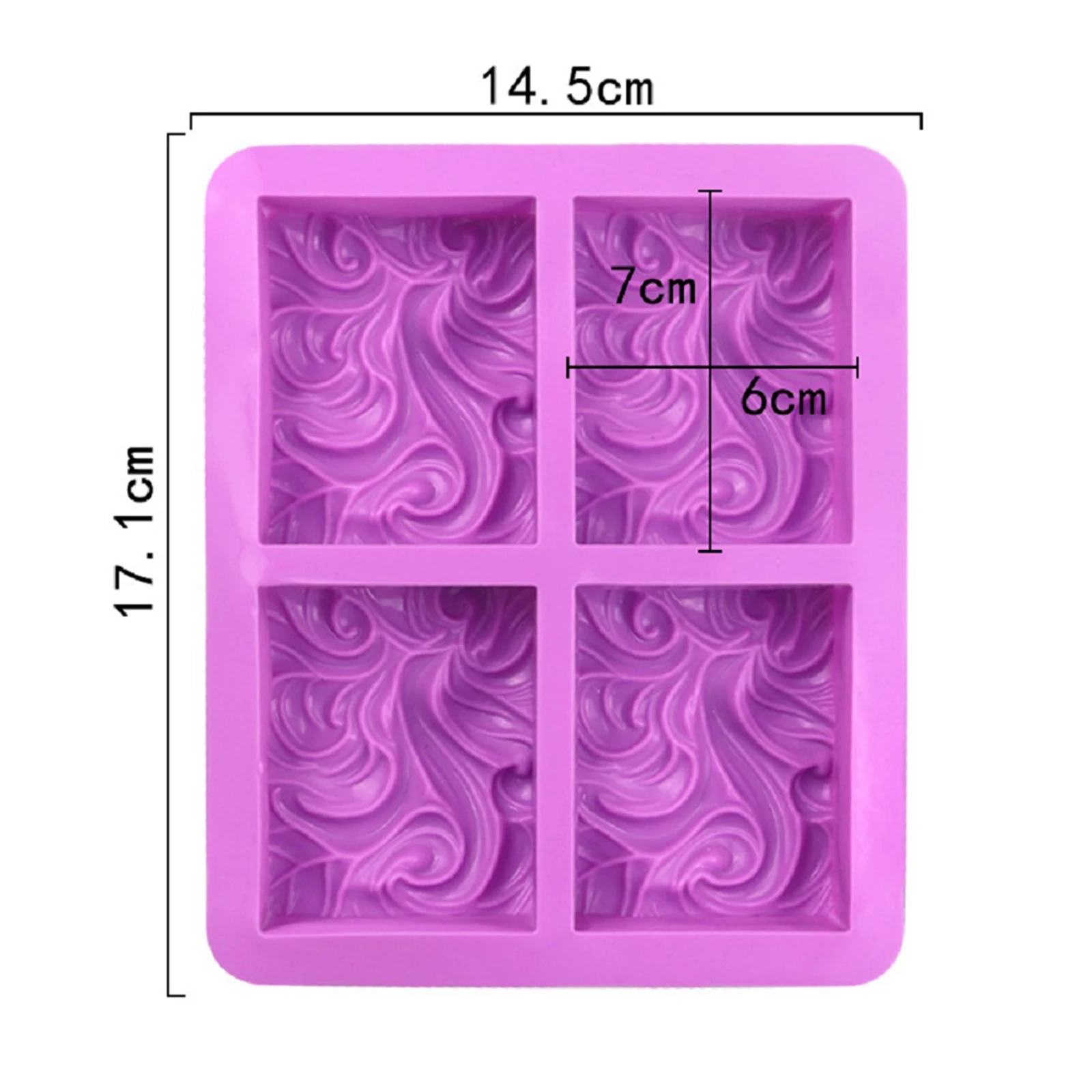 

3D Ocean Wave Soap Mold, 4-cavity Soft Silicone Molds for DIY Aromatherapy, Plaster, Essential Oil 2020 New Arrivals